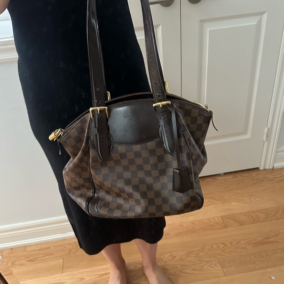 Louis Vuitton Damier Ebene Verona mid size Bag with gold accents - Picture 2 of 10